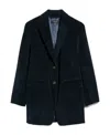 Weekend Max Mara Cotton Velvet Suit Jacket In Blue