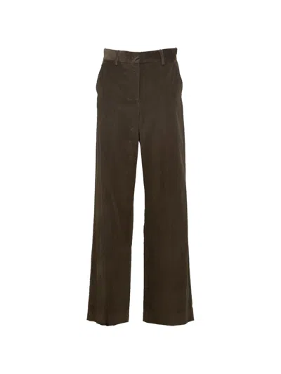 Weekend Max Mara Cotton Velvet Trousers In Brown