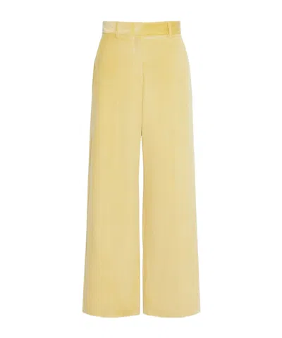 Weekend Max Mara Cotton Velvet Trousers In Yellow
