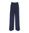 Weekend Max Mara Cotton Wide-leg Trousers In Blue