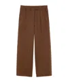 Weekend Max Mara Cotton Wide-leg Trousers In Brown