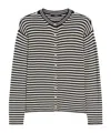 Weekend Max Mara Eritea Stripe Cotton Cardigan In Black