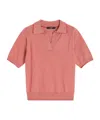 Weekend Max Mara Cotton Stripe Open Polo Shirt In Red