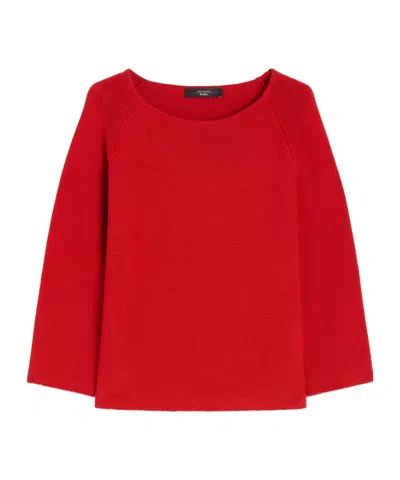 Weekend Max Mara Cotton Yarn Sweater In Red