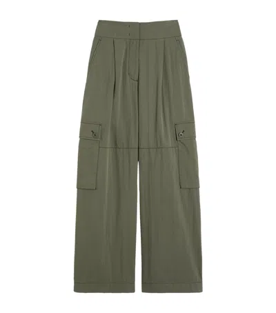 Weekend Max Mara Cotton-blend Cargo Trousers In Green