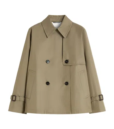 Weekend Max Mara Cotton-blend Trench Jacket In Brown