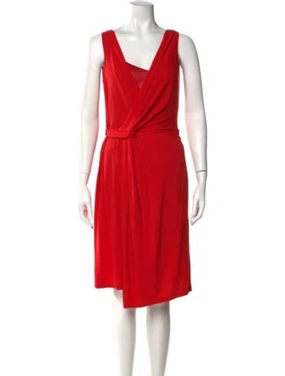 Pre-owned Weekend Max Mara Cowl Neck Knee-length Dress In Red