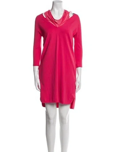 Pre-owned Weekend Max Mara Cowl Neck Mini Dress In Pink