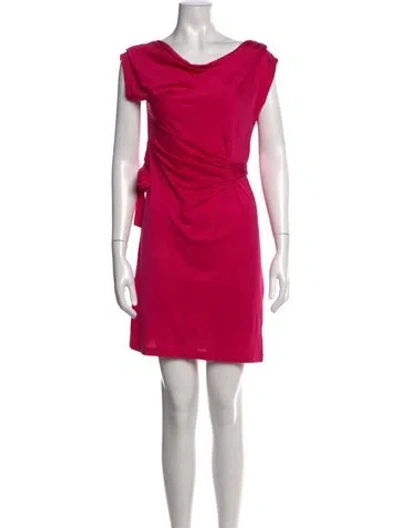 Pre-owned Weekend Max Mara Cowl Neck Mini Dress In Pink