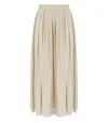 Weekend Max Mara Cral Pleated Jersey Midi Skirt In Neutral