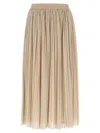 Weekend Max Mara Elastic-waistband Pleated Maxi Skirt In Brown