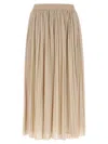 Weekend Max Mara Elastic-waistband Pleated Maxi Skirt In Brown