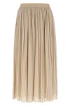 Weekend Max Mara Elastic-waistband Pleated Maxi Skirt In Sand