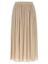 Weekend Max Mara Elastic-waistband Pleated Maxi Skirt In Neutral