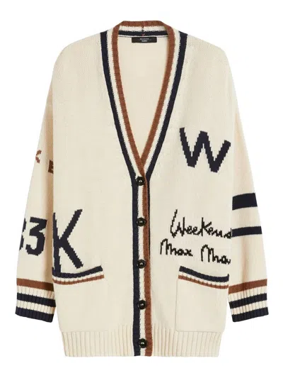 Weekend Max Mara Blazon Cardigan In White