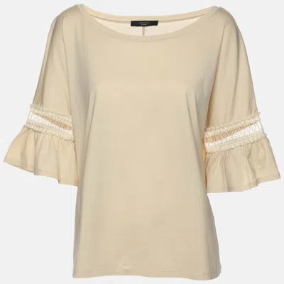 Pre-owned Weekend Max Mara Cream Cotton Top L