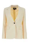Weekend Max Mara Wool Lamine Blazer With Flap Pockets And Lapels