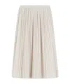 Weekend Max Mara Cral Pleated Jersey Midi Skirt In Neutral