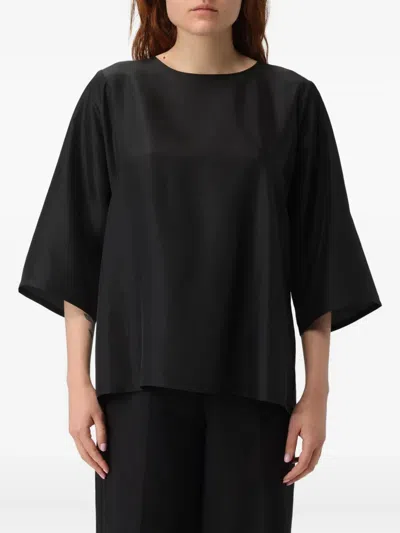 Weekend Max Mara Crew-neck Blouse In Black