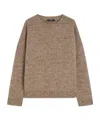 Weekend Max Mara Crew-neck Cotton And Wool Knit Jumper In Brown