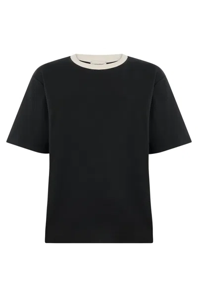 Weekend Max Mara Crew Neck Cotton T-shirt With Relaxed Fit In Black
