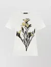 Weekend Max Mara Crew Neck Floral Print Short Sleeves Top In White