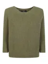 Weekend Max Mara Crew Neck Long Sleeve Sweater In Green