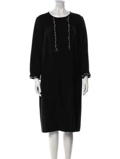 Pre-owned Weekend Max Mara Crew Neck Knee-length Dress In Black