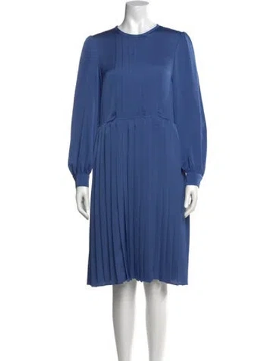 Pre-owned Weekend Max Mara Crew Neck Knee-length Dress In Blue