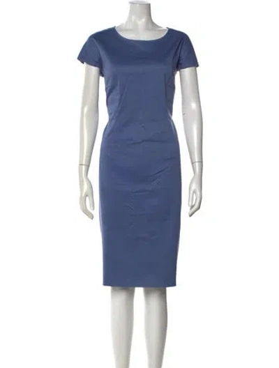 Pre-owned Weekend Max Mara Crew Neck Knee-length Dress In Blue