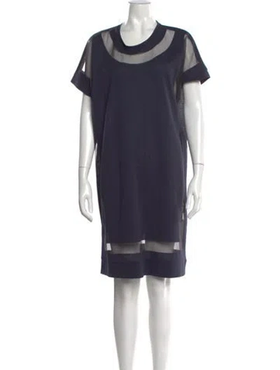 Pre-owned Weekend Max Mara Crew Neck Knee-length Dress In Blue