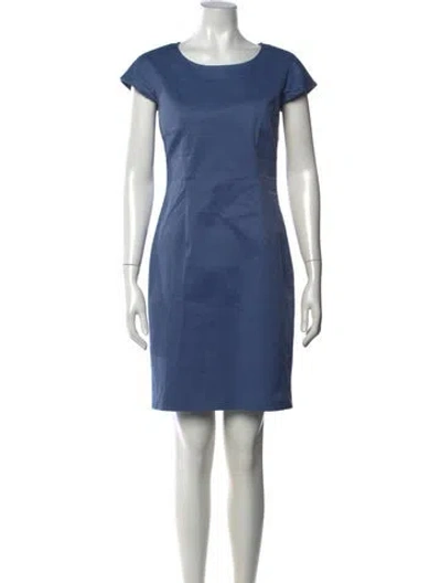 Pre-owned Weekend Max Mara Crew Neck Knee-length Dress In Blue