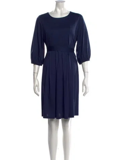 Pre-owned Weekend Max Mara Crew Neck Knee-length Dress In Blue