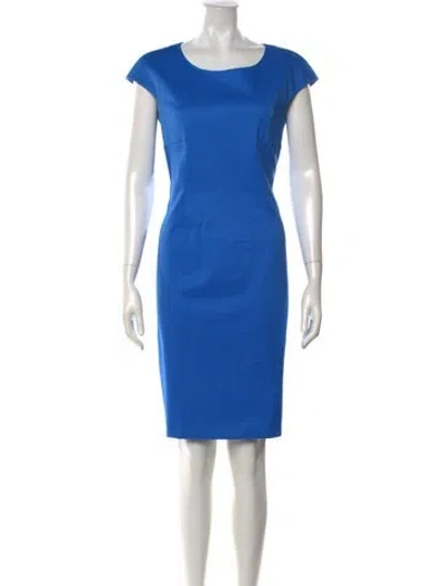 Pre-owned Weekend Max Mara Crew Neck Knee-length Dress In Blue