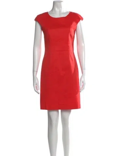Pre-owned Weekend Max Mara Crew Neck Knee-length Dress In Orange