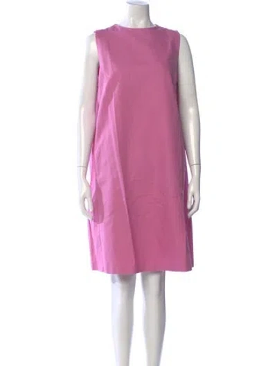 Pre-owned Weekend Max Mara Crew Neck Knee-length Dress In Pink