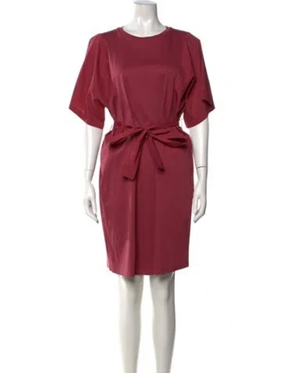 Pre-owned Weekend Max Mara Crew Neck Knee-length Dress W/ Tags In Burgundy