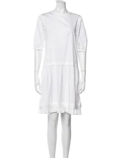 Pre-owned Weekend Max Mara Crew Neck Knee-length Dress In White