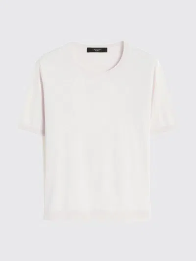 Weekend Max Mara Crew Neck Knit Top In Silk And Cotton In Multi
