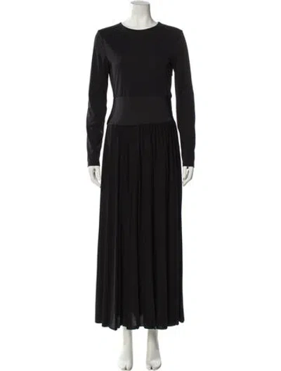 Pre-owned Weekend Max Mara Crew Neck Long Dress In Black