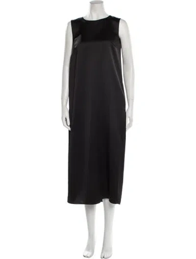 Pre-owned Weekend Max Mara Crew Neck Long Dress In Black