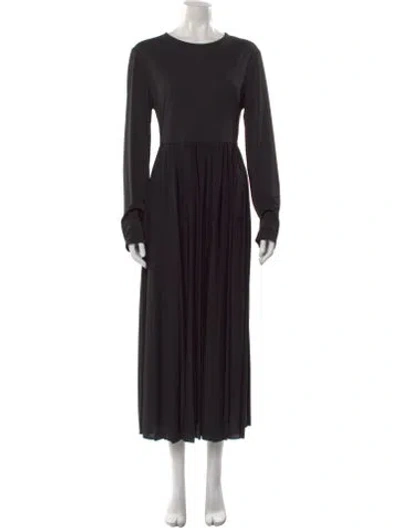 Pre-owned Weekend Max Mara Crew Neck Long Dress In Black