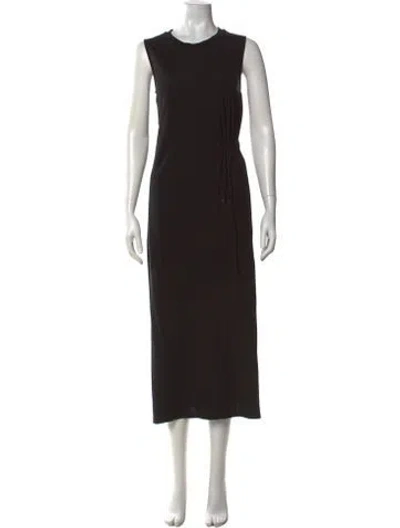 Pre-owned Weekend Max Mara Crew Neck Long Dress In Black