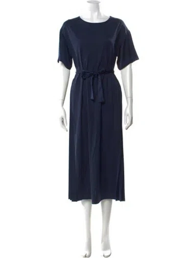 Pre-owned Weekend Max Mara Crew Neck Long Dress In Blue