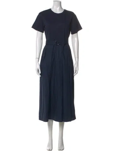 Pre-owned Weekend Max Mara Crew Neck Long Dress In Blue