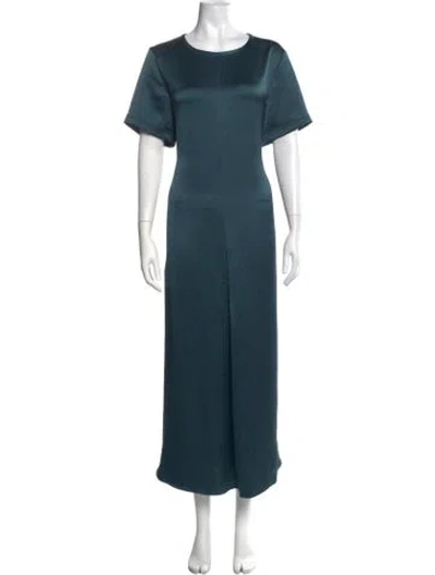 Pre-owned Weekend Max Mara Crew Neck Long Dress In Green