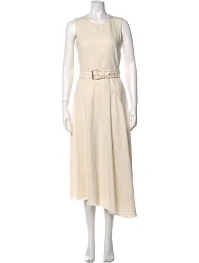 Pre-owned Weekend Max Mara Crew Neck Long Dress In Neutral