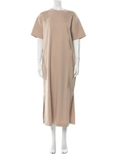 Pre-owned Weekend Max Mara Crew Neck Long Dress In Neutral