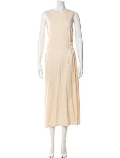 Pre-owned Weekend Max Mara Crew Neck Long Dress In Neutrals