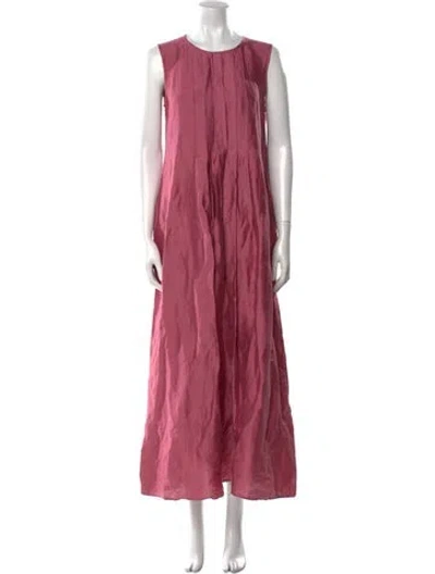 Pre-owned Weekend Max Mara Crew Neck Long Dress In Pink